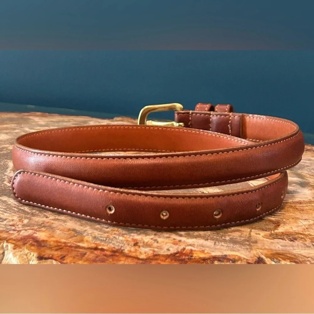 Vintage Coach British Tan Leather Belt Brass Buckle 2800 EUC - Picture 8 of 9
